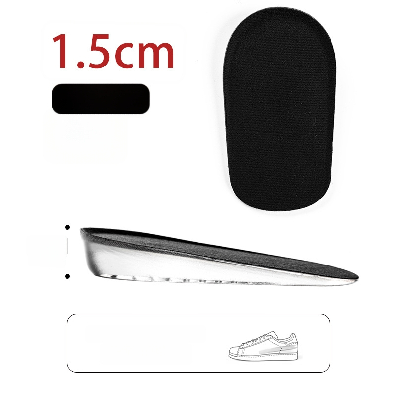 Nematomas silikonos aukštinimo įdėklas – pusės įdėklas, silikono veliūro medžiaga, universalus, tinkamas sportinei, odinei, batams ir kasdieninei avalynei