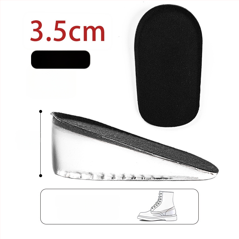 Nematomas silikonos aukštinimo įdėklas – pusės įdėklas, silikono veliūro medžiaga, universalus, tinkamas sportinei, odinei, batams ir kasdieninei avalynei