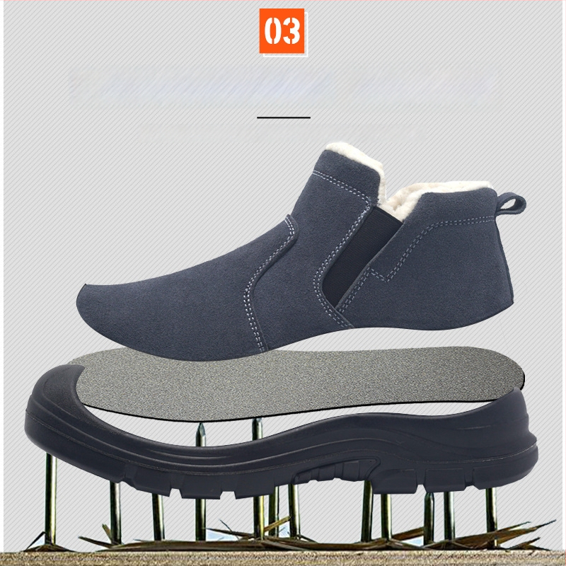 Žieminiai apsauginiai batai su plienine nosimi, nubuko viršus, vidutinio aukščio, atsparūs perforacijai ir smūgiams