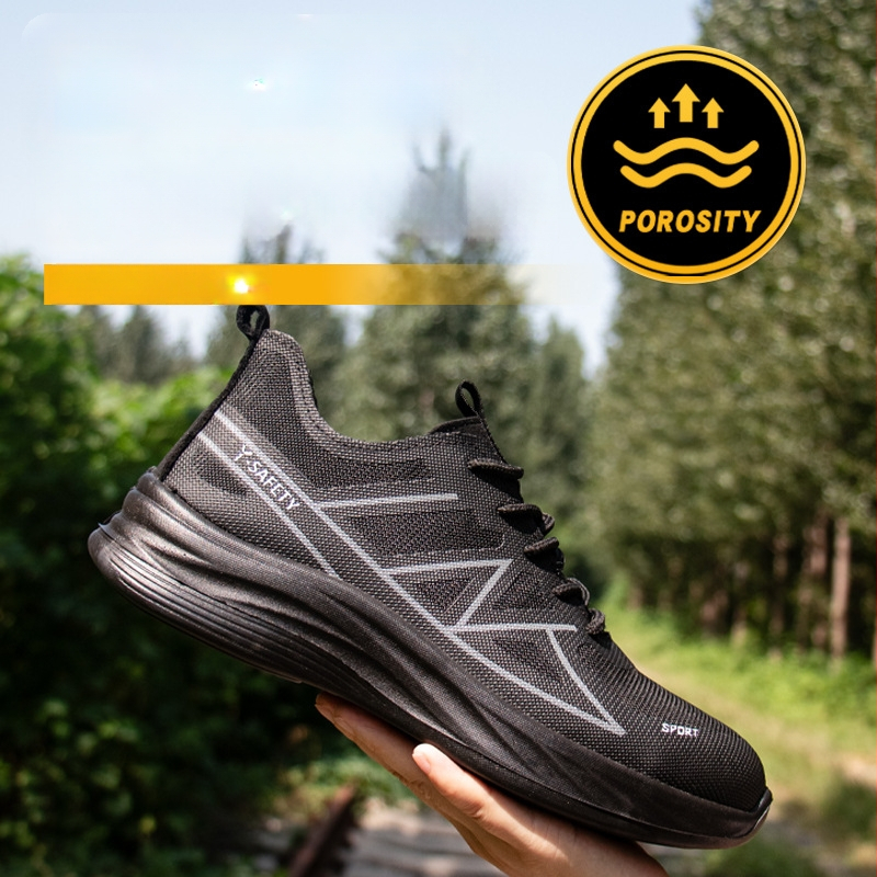 Darbos saugos batai su smūgių ir perforacijos apsauga, lengvi, kvėpuojantys, neslidūs ir atsparūs dilimui, medžiaga: skraidančio tinklo