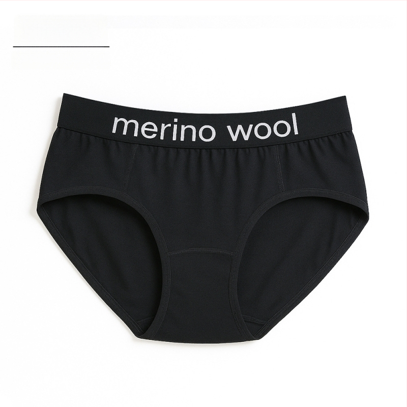 Naiste meriinovillast aluspüksid – õhukesed sportlikud aluspüksid, madal vöökoht, 100% meriinovill