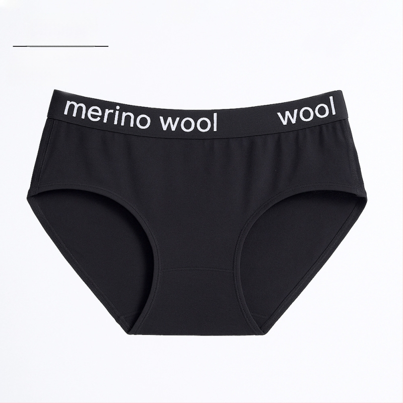 Naiste meriinovillast aluspüksid – õhukesed sportlikud aluspüksid, madal vöökoht, 100% meriinovill
