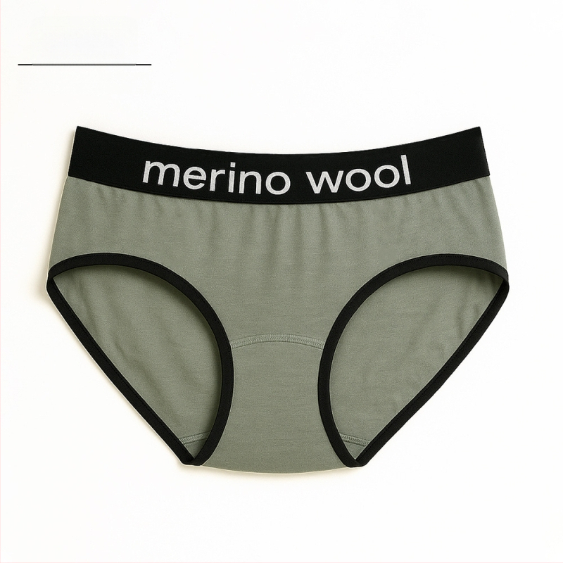 Naiste meriinovillast aluspüksid – õhukesed sportlikud aluspüksid, madal vöökoht, 100% meriinovill