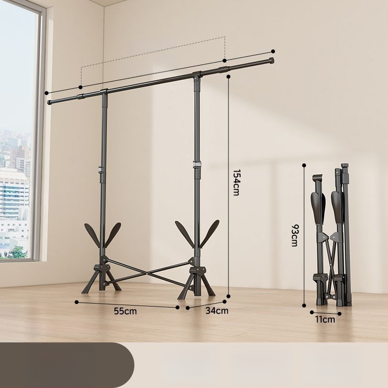 Grīdas sztāvs drēbju žāvēšanai, teleskopisks, pārvietojams un saliekams, nerūsējošā tēraudā, piemērots balkoniem, mājām vai studentu mājām, modelis 7845756785