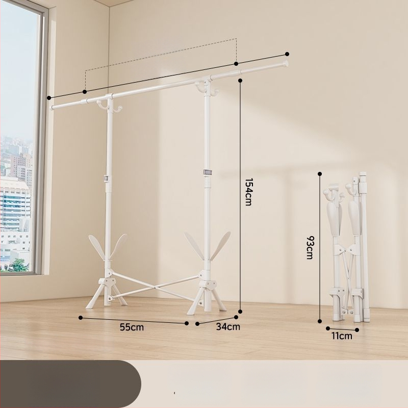 Grīdas sztāvs drēbju žāvēšanai, teleskopisks, pārvietojams un saliekams, nerūsējošā tēraudā, piemērots balkoniem, mājām vai studentu mājām, modelis 7845756785