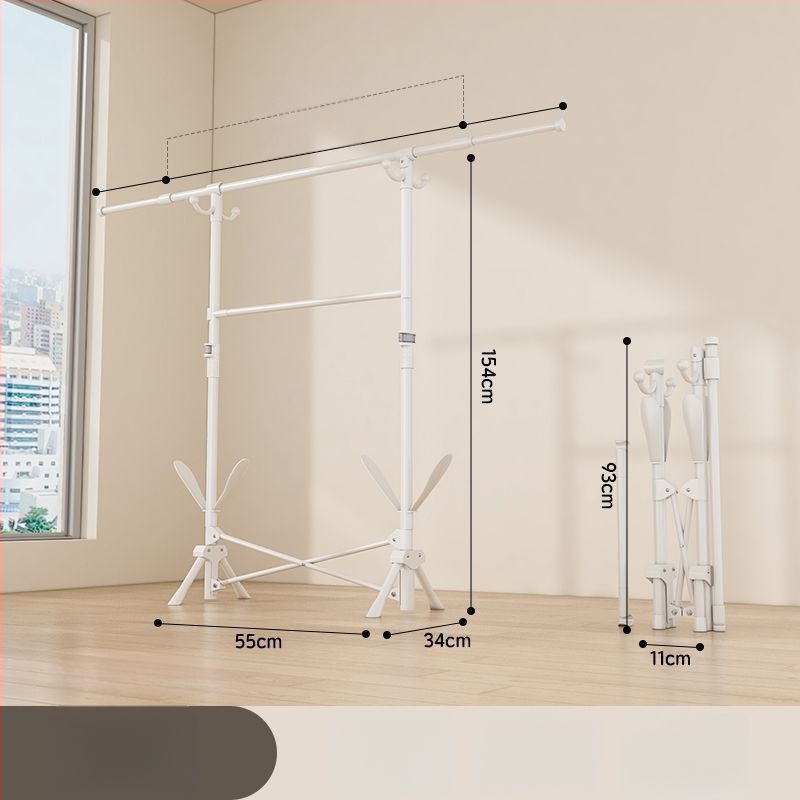 Grīdas sztāvs drēbju žāvēšanai, teleskopisks, pārvietojams un saliekams, nerūsējošā tēraudā, piemērots balkoniem, mājām vai studentu mājām, modelis 7845756785