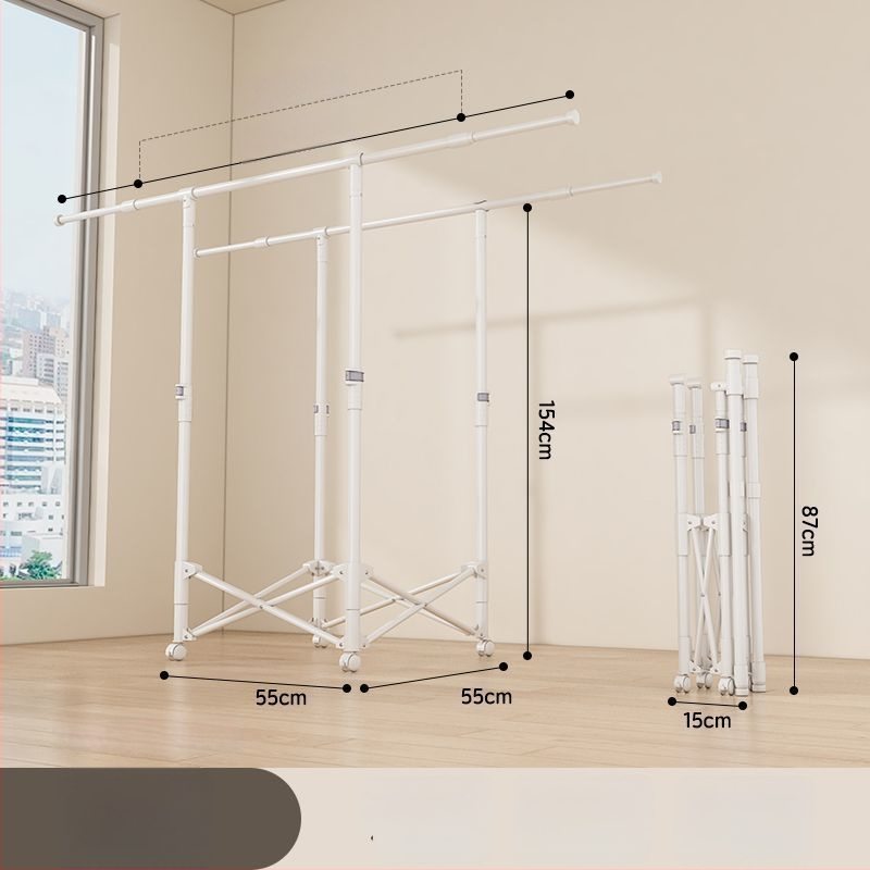 Grīdas sztāvs drēbju žāvēšanai, teleskopisks, pārvietojams un saliekams, nerūsējošā tēraudā, piemērots balkoniem, mājām vai studentu mājām, modelis 7845756785