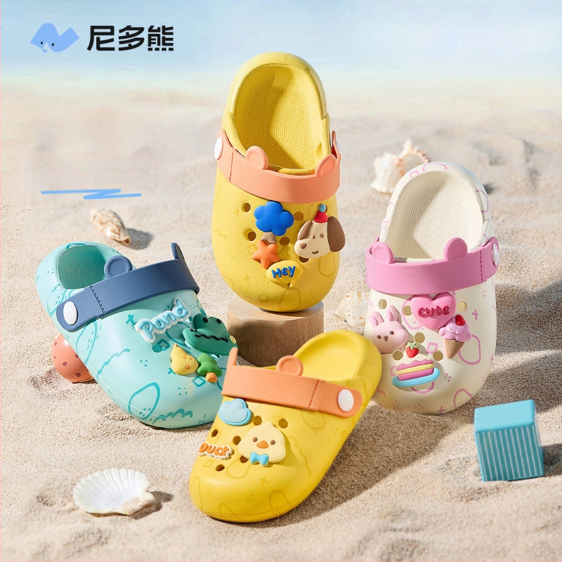 Vaikiški EVA slip-on sandalai su neslidžia minkšta padu, Nidobear Cartoon Paradise, 3-12 metų