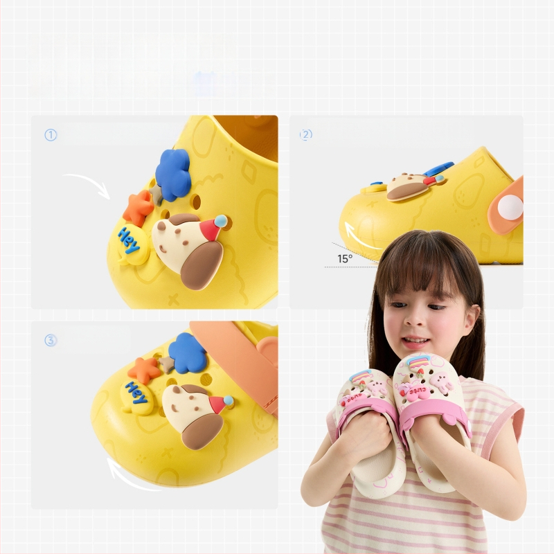 Vaikiški EVA slip-on sandalai su neslidžia minkšta padu, Nidobear Cartoon Paradise, 3-12 metų