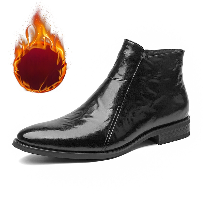 Vīriešu Chelsea kurpes ar asu purnu, split ādas augšdaļa, gumijas zole, PU zolīte, sietaina oderējums