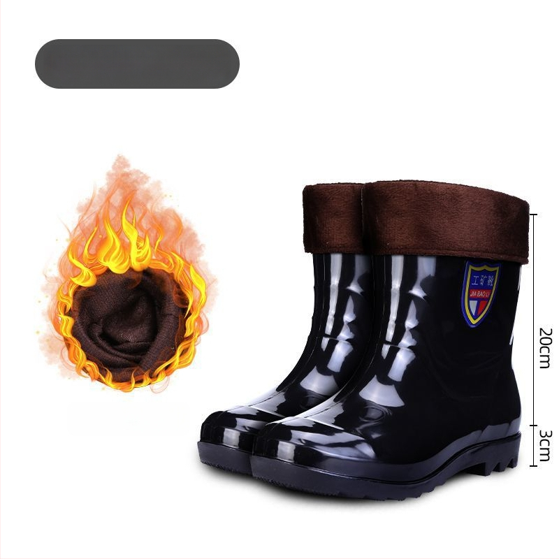 Vīriešu PVC augstās lietus zābaki ar gumijas zoli, ūdensdroši, pretslīdoši, izturīgi pret skābēm un sārmiem