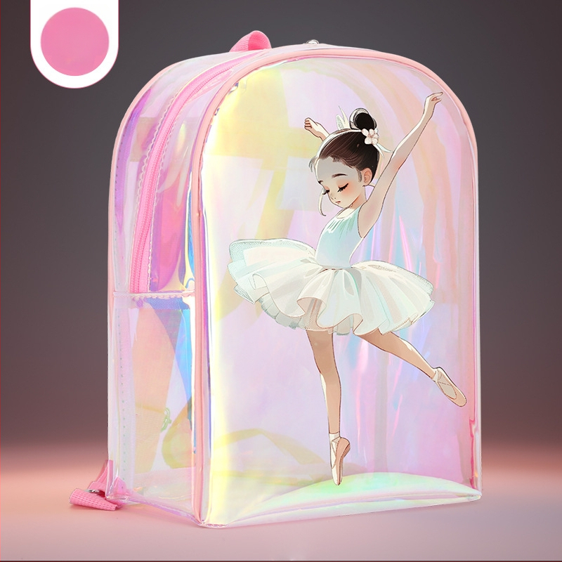 PU-materjalist tantsu seljakott tüdrukutele – kumer õla rihm, anime karikatuuride muster, sobib siseruumides sportimiseks