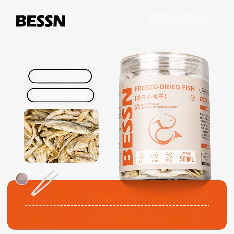 Bessen kilpkonnade toit – sügavkülmutatud kuivatatud väikesed kalad ja kuivatatud alligaatori kilpkonnakommid akvaariumikasvanikele