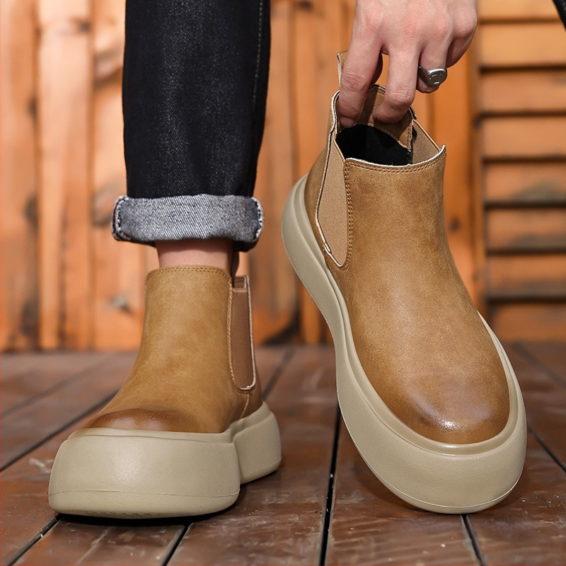 Martin bateliai, britiško stiliaus slip-on Chelsea, viršus iš mikropluošto odos, padas iš gumos putų, žemas nugaros dydis