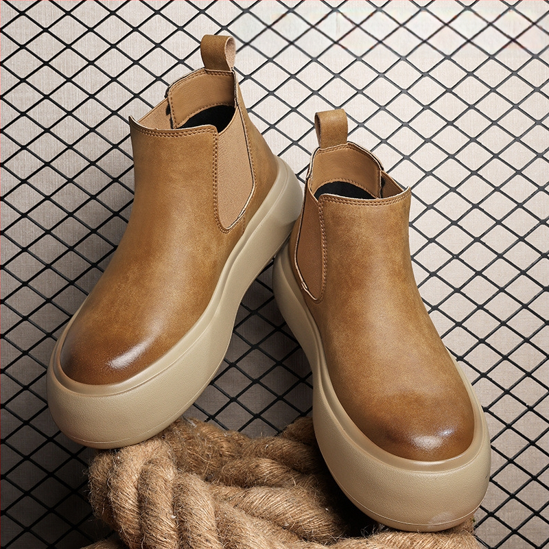 Martin bateliai, britiško stiliaus slip-on Chelsea, viršus iš mikropluošto odos, padas iš gumos putų, žemas nugaros dydis