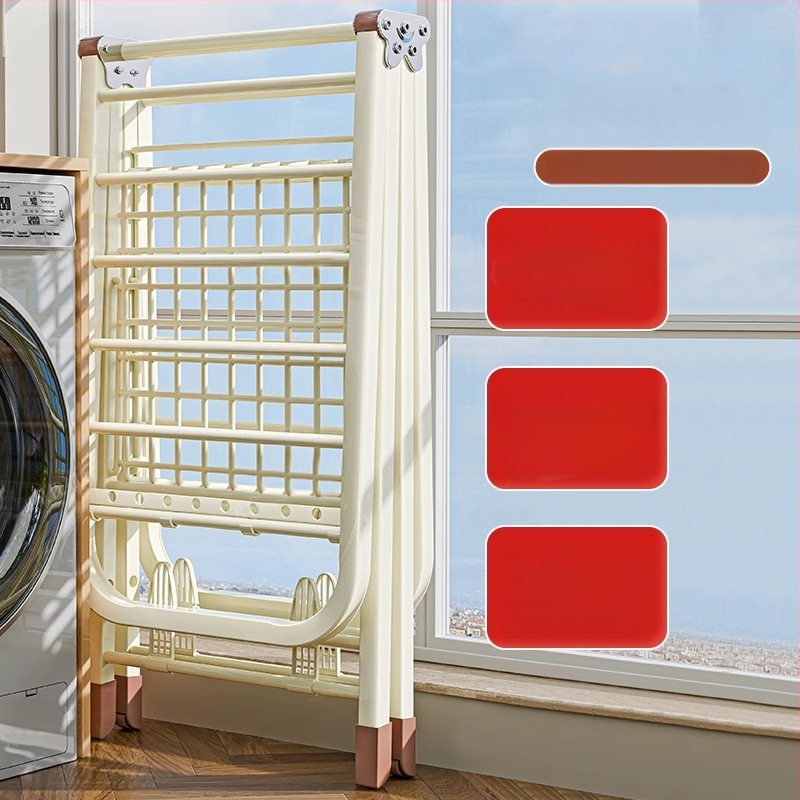 Grindų stovinti drabužių džiovyklė – dviejų stulpų, storintas anglies plienas, sulankstoma, mobilus, vidaus ir lauko balkonui, modelis 7945