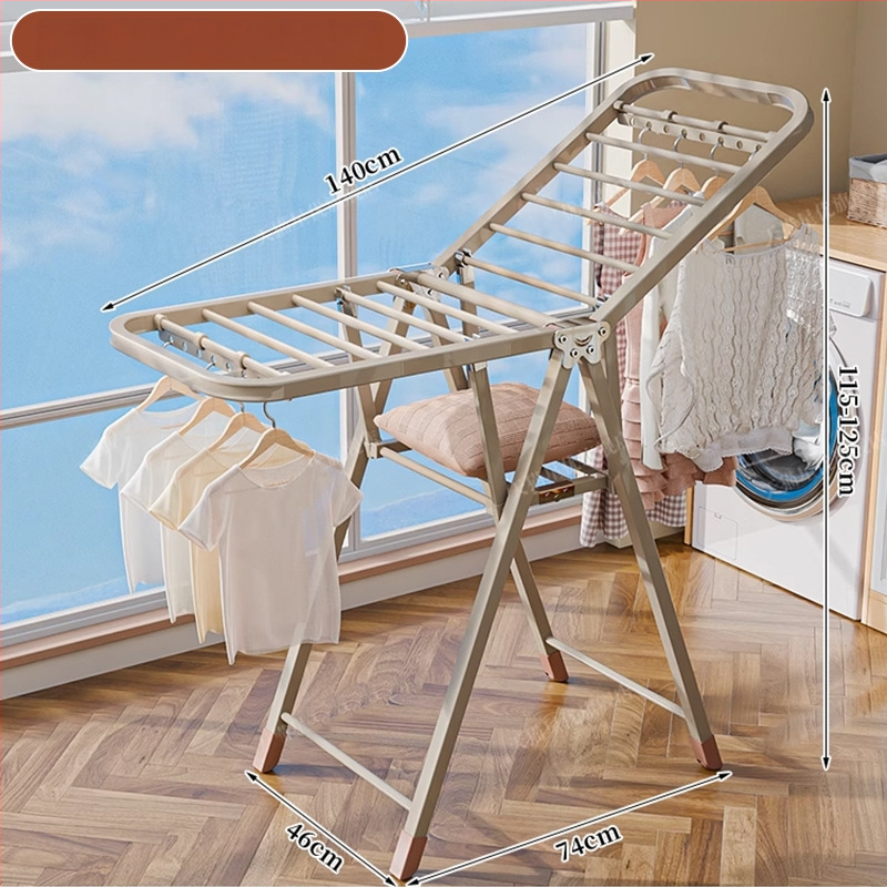 Grindų stovinti drabužių džiovyklė – dviejų stulpų, storintas anglies plienas, sulankstoma, mobilus, vidaus ir lauko balkonui, modelis 7945