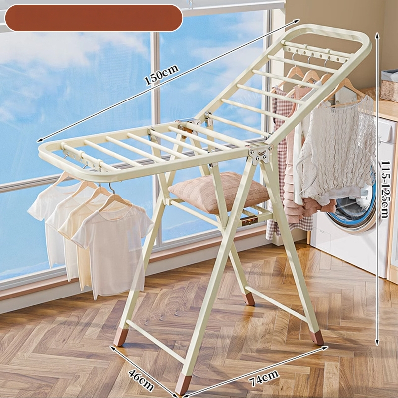 Grindų stovinti drabužių džiovyklė – dviejų stulpų, storintas anglies plienas, sulankstoma, mobilus, vidaus ir lauko balkonui, modelis 7945