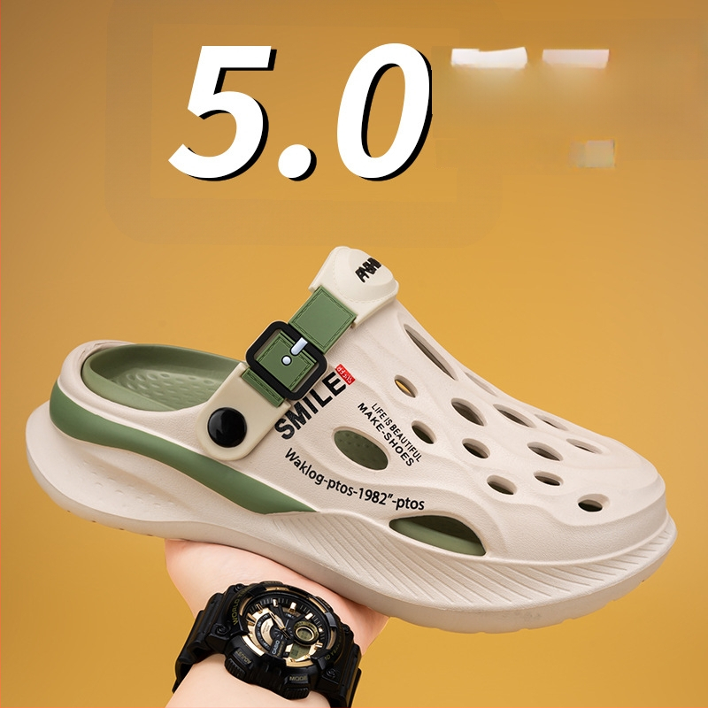 Vyriskiai vasariniai EVA sandalai, slip-on, apvalus nosis, 2 cm kulnas