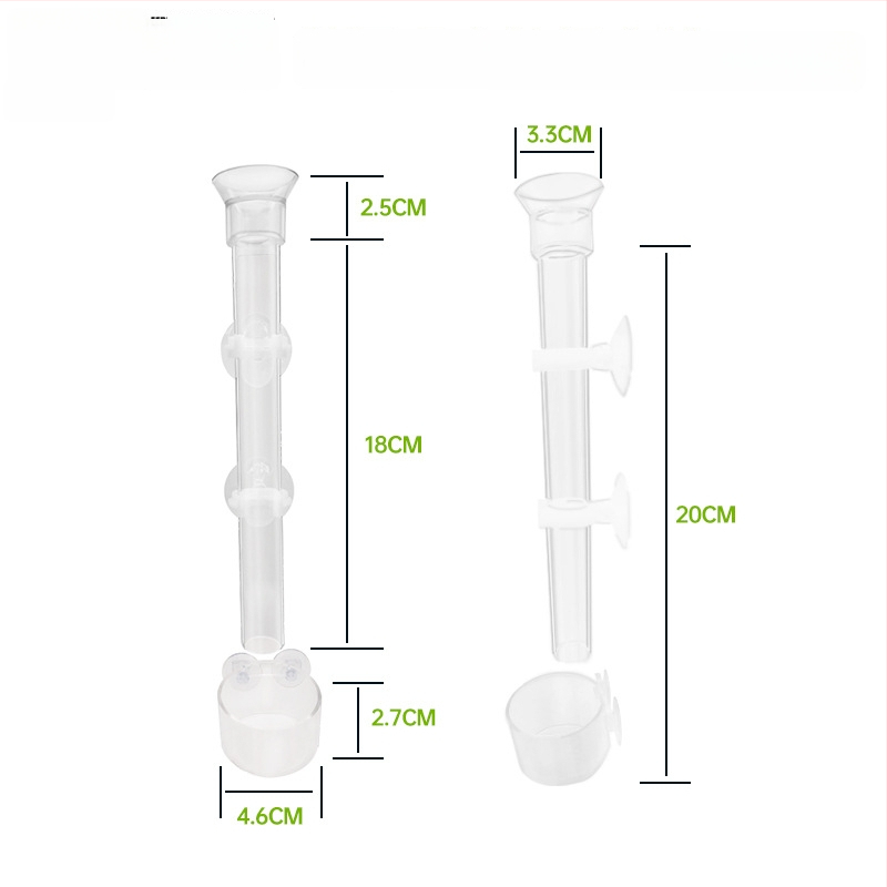 Akrilo akvariumo šėrimo vamzdelis, rankinis maitinimo įrenginys žuvims ir krevetėms, pakuotė 192 vnt.