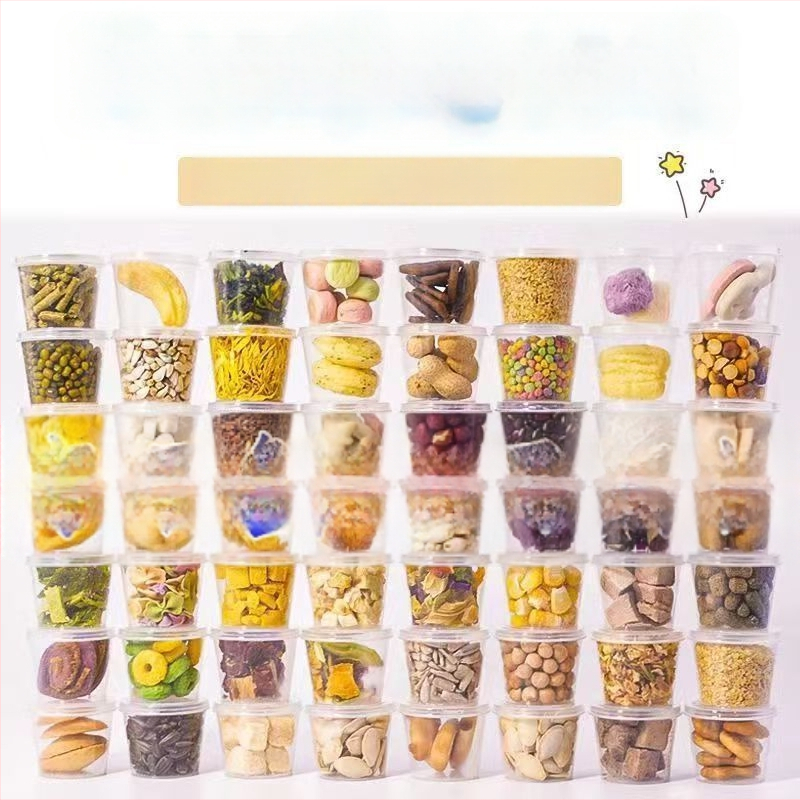 Hernetkarbi toiduk: dehüdrataeritud ja külmkuivatatud, kõrge kaltsiumi sisaldus, kuivatatud kala ja krevett, suhkruvabad kookoshelbed