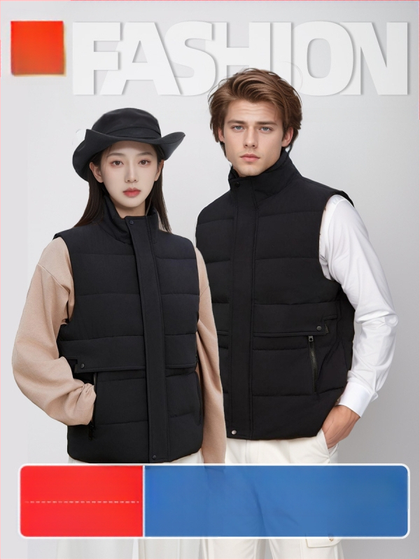 Paksendatud veekindel puuvillane vest töörõivaste jaoks – varrukateta, trükitud logo