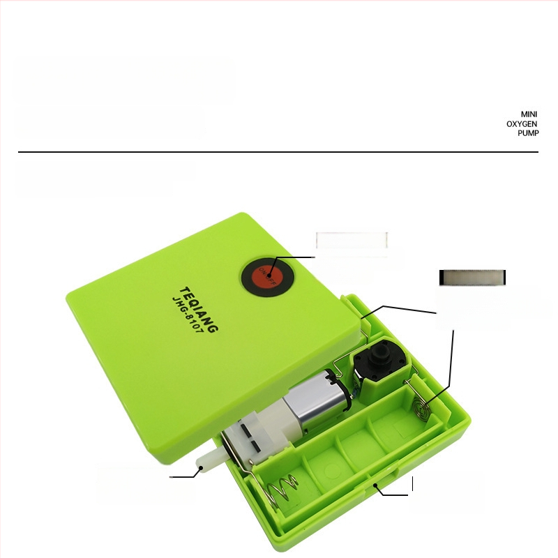 Mini No. 5 sausų baterijų deguonies siurblys akvariumui — avarinis aeratorius lauko žvejybai