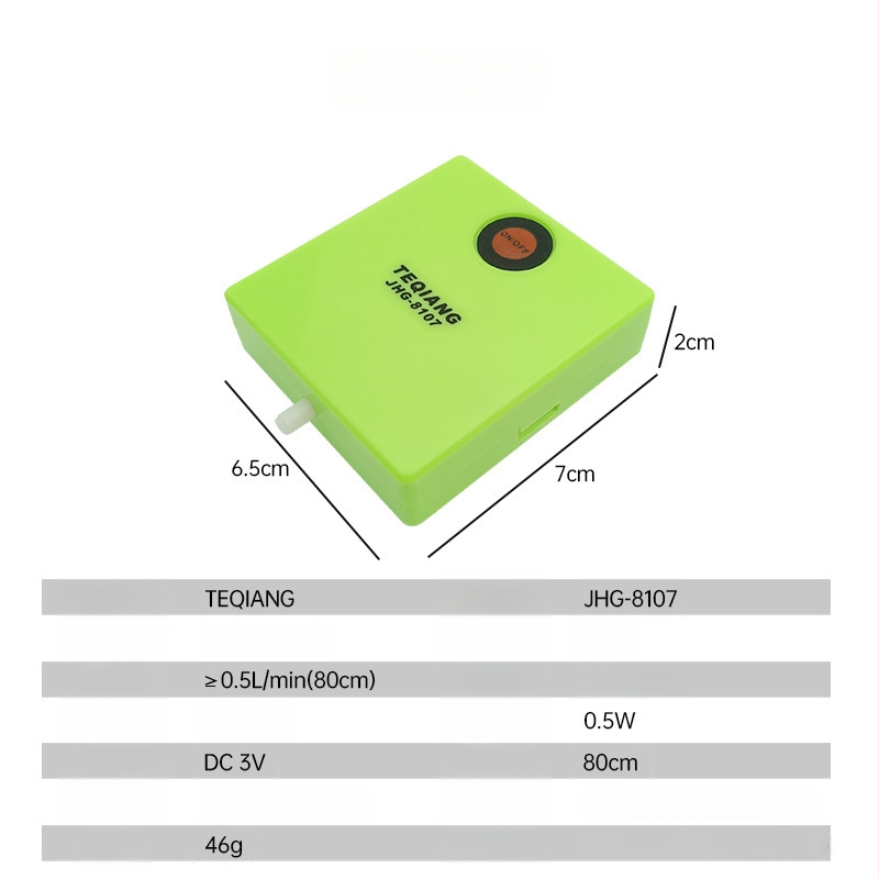 Mini No. 5 sausų baterijų deguonies siurblys akvariumui — avarinis aeratorius lauko žvejybai
