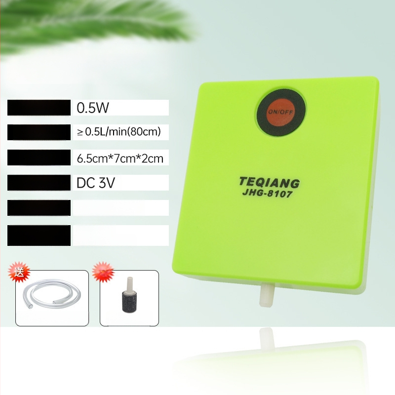 Mini No. 5 sausų baterijų deguonies siurblys akvariumui — avarinis aeratorius lauko žvejybai