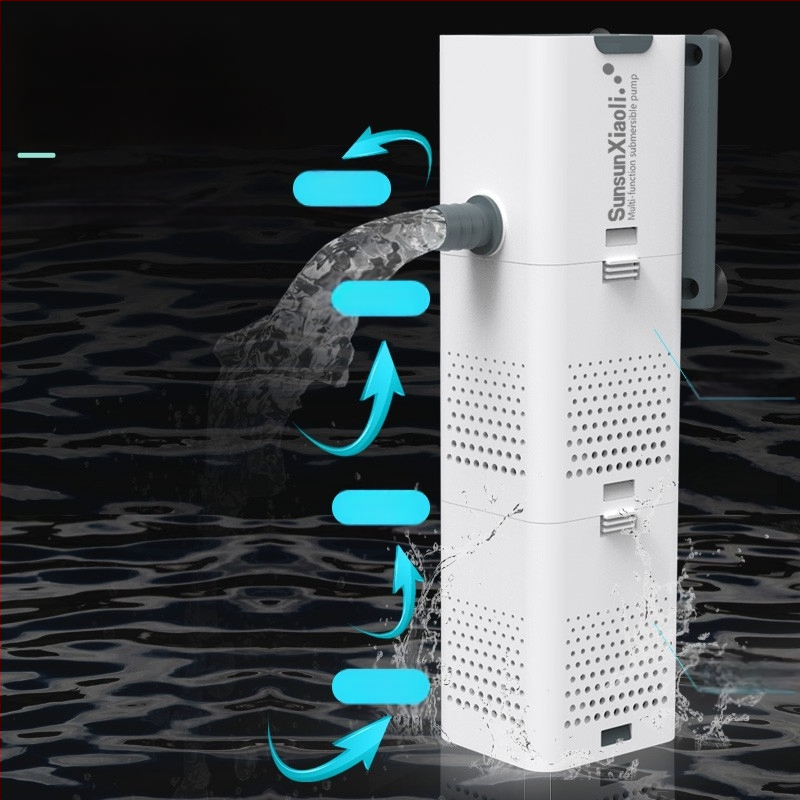 Akvariumo filtras viskas viename su integruotu siurbliu ir deguonies tiekimu; Medžiaga: Plastikas