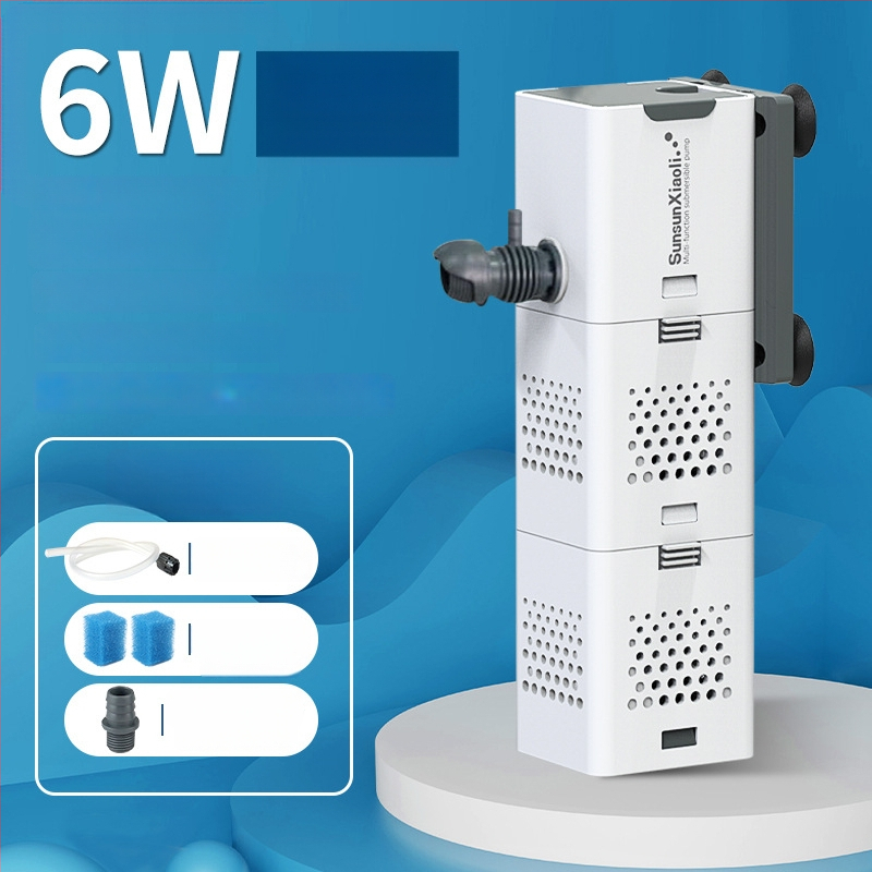 Akvariumo filtras viskas viename su integruotu siurbliu ir deguonies tiekimu; Medžiaga: Plastikas