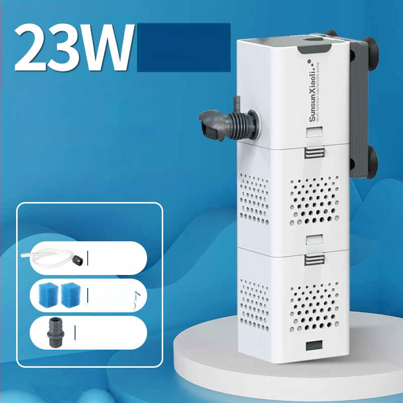 Akvariumo filtras viskas viename su integruotu siurbliu ir deguonies tiekimu; Medžiaga: Plastikas