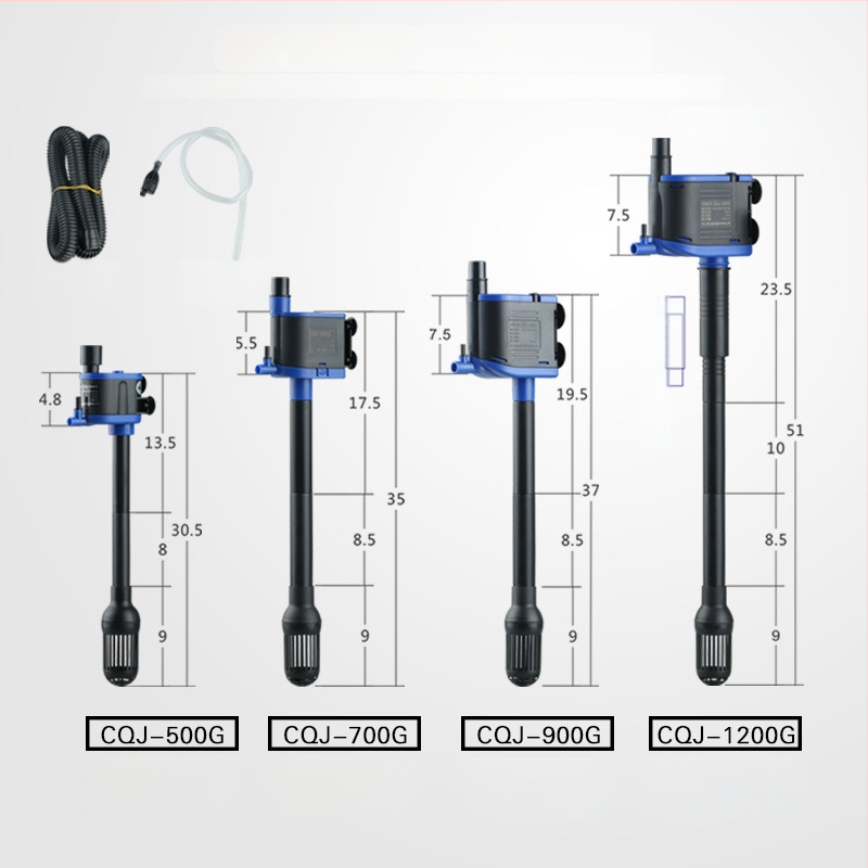 Trys į vieną akvariumo siurblys su filtravimu ir aeracija; plastmasinis korpusas; vertikalus sienos montavimas