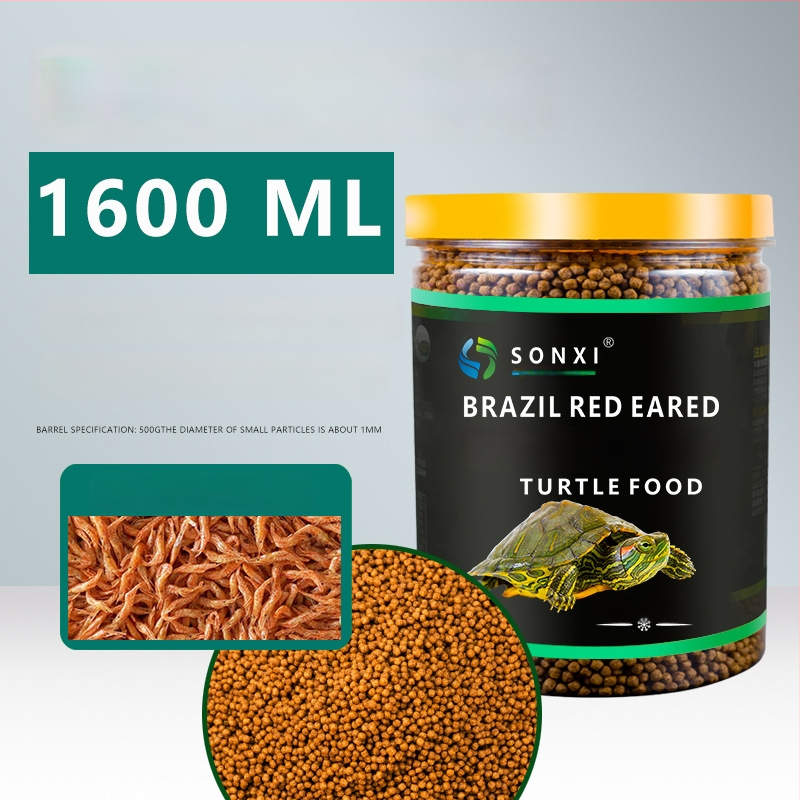 Grainuleeritud kilpkonna toit noortele punase kõrvaga kilpkonnadele – akvaariumi lemmikloomatoit