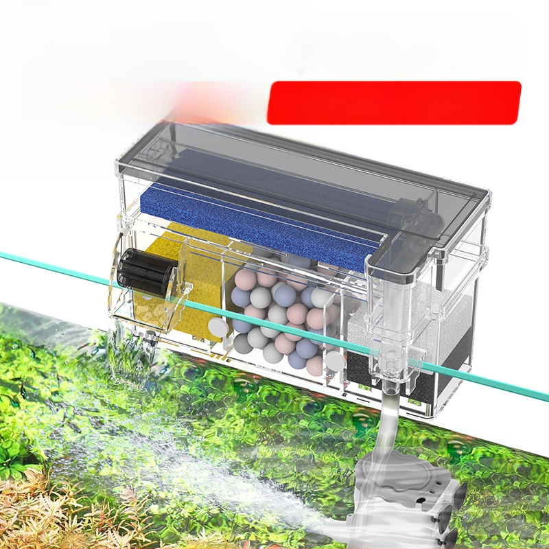 Sieninis akvariumo cirkuliacijos filtras, 3-in-1 deguonies tiekimas ir vandens valymas, plastikas, Songbao 22222