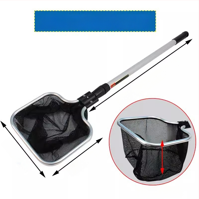 Koi žuvų tinklas, rankų darbas, teleskopinis, kvadratinė forma, aliuminio lydinys, akvariumo įranga, svoris 1