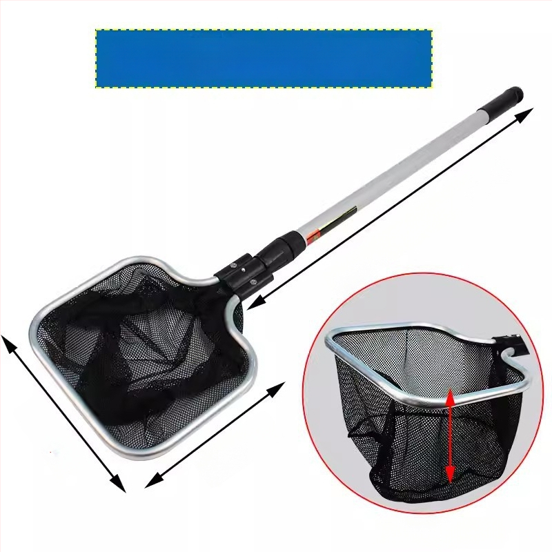 Koi žuvų tinklas, rankų darbas, teleskopinis, kvadratinė forma, aliuminio lydinys, akvariumo įranga, svoris 1