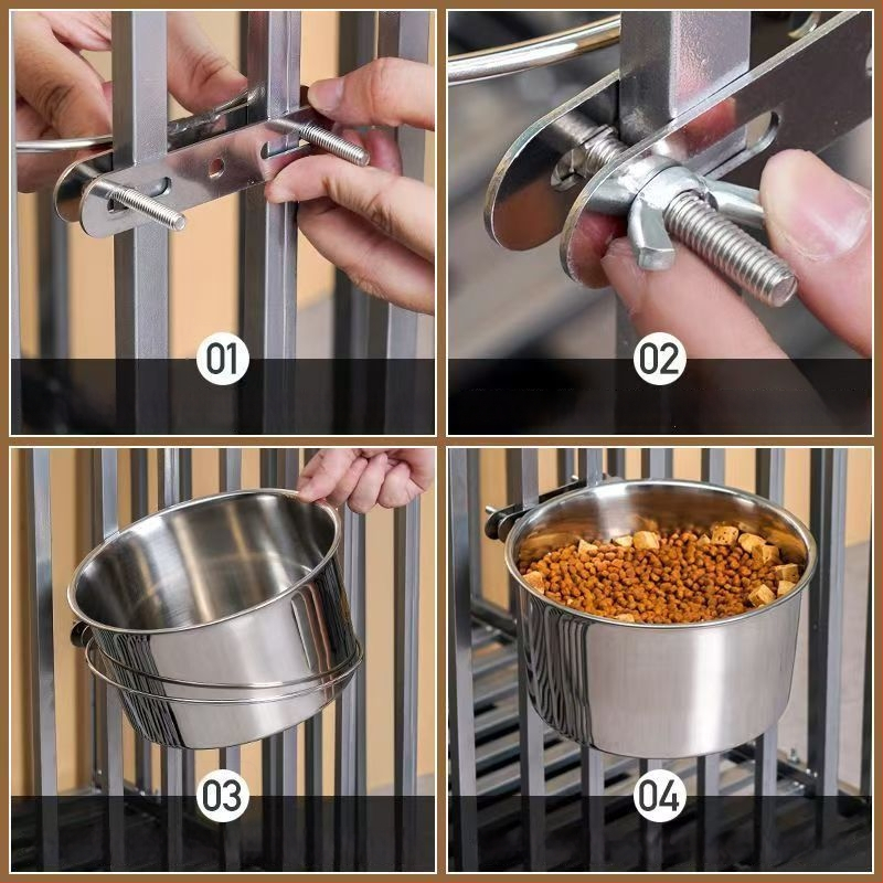 Rippuv toidukauss lemmikloomadele – libisemisvastane, roostevabast terasest, sobib kassidele ja koertele