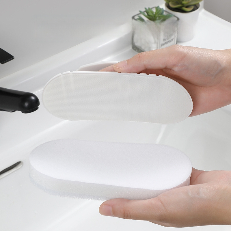 Hengwei Lanksti valymo šepetėlis voniai su rankena, PP + kempinė, kartoninė pakuotė, 200 komplektų