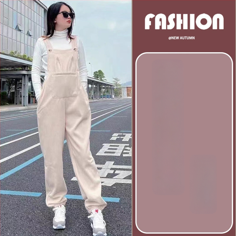 Nėščios moters kombinezonos su petnešomis — 3/4 ilgio kelnės, Chenille audinys, elastanas <30%, mikroelastinis, laisvas kirpimas