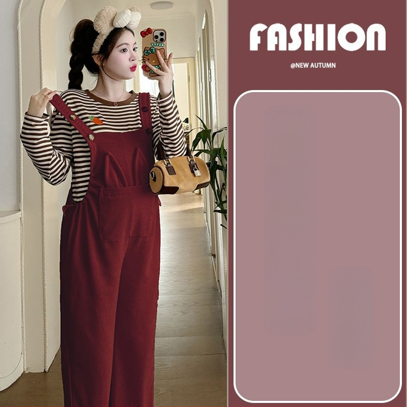 Nėščios moters kombinezonos su petnešomis — 3/4 ilgio kelnės, Chenille audinys, elastanas <30%, mikroelastinis, laisvas kirpimas