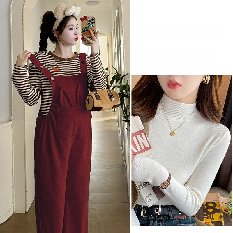 Nėščios moters kombinezonos su petnešomis — 3/4 ilgio kelnės, Chenille audinys, elastanas <30%, mikroelastinis, laisvas kirpimas