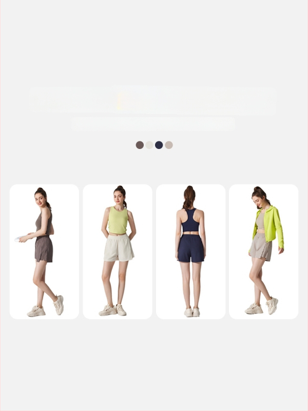 Moterų sportinės šortai, greitai džiūstantys ir kvėpuojantys, sintetinių pluoštų mišinys, 90% poliesteris / 10% elastanas, vasara 2024