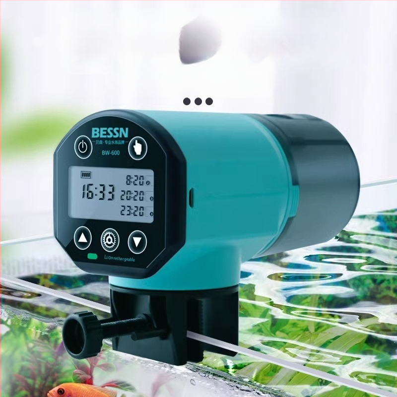 Automatinis žuvų šėrimo įrenginys akvariumui, plastmasinė konstrukcija, prekinis ženklas BESSN, pilnas komplektas, tinkamas akvariumui