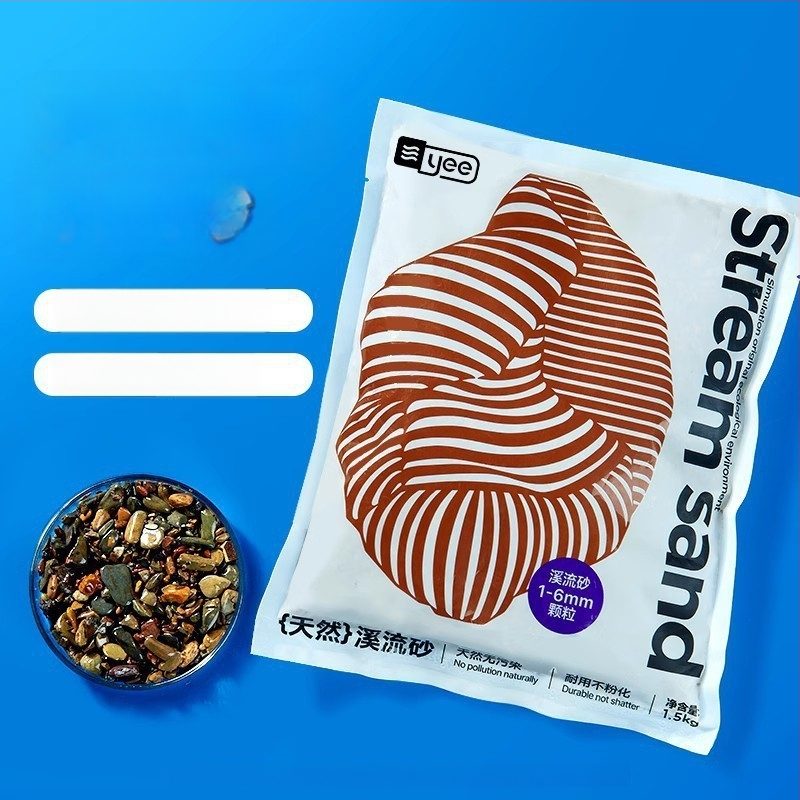 Smiltakmetis upės smėlio akvariumui, natūralus apačioje substratas, kraštovaizdžio dekoras, 1,5 kg, kilmė Shandong