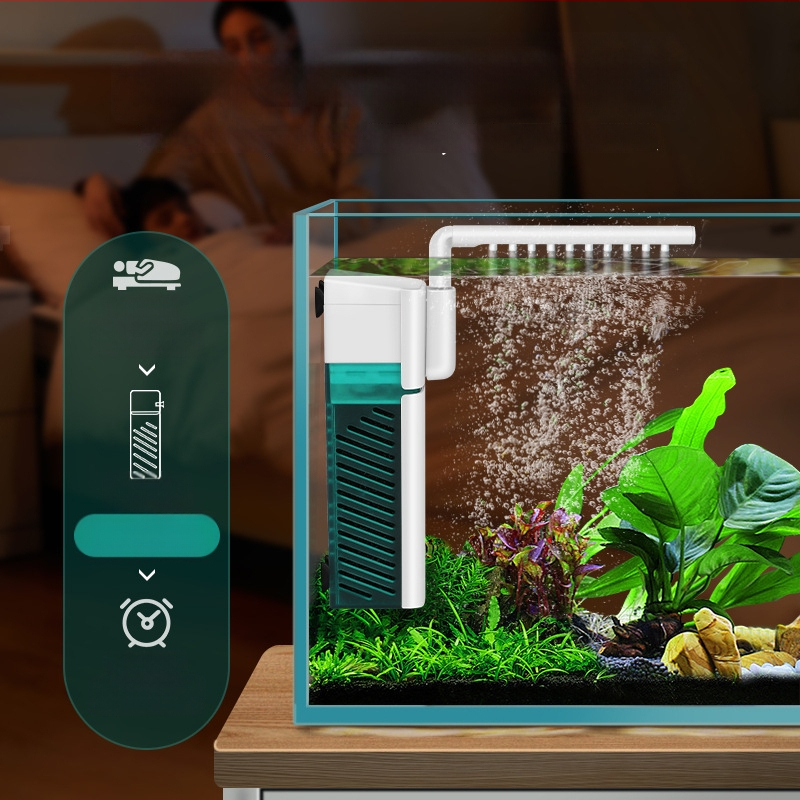 Akvariumo filtro siurblys: kompaktiškas daugiafunkcinis filtras su įmontuotu cirkuliacijos siurbliu, bangų formavimas deguonies tiekimui ir potinkinis lietaus dušas mažiems talpoms • Medžiaga: plastikas • Prekės ženklas: Kyung ye • Svoris: 173 g