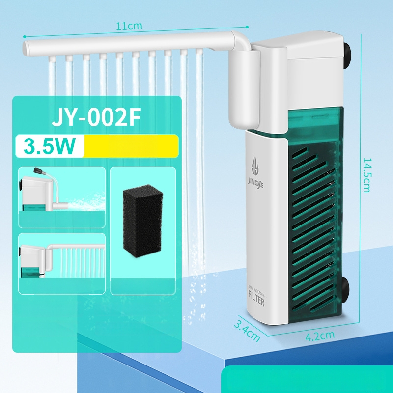 Akvariumo filtro siurblys: kompaktiškas daugiafunkcinis filtras su įmontuotu cirkuliacijos siurbliu, bangų formavimas deguonies tiekimui ir potinkinis lietaus dušas mažiems talpoms • Medžiaga: plastikas • Prekės ženklas: Kyung ye • Svoris: 173 g