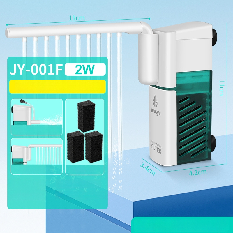 Akvariumo filtro siurblys: kompaktiškas daugiafunkcinis filtras su įmontuotu cirkuliacijos siurbliu, bangų formavimas deguonies tiekimui ir potinkinis lietaus dušas mažiems talpoms • Medžiaga: plastikas • Prekės ženklas: Kyung ye • Svoris: 173 g