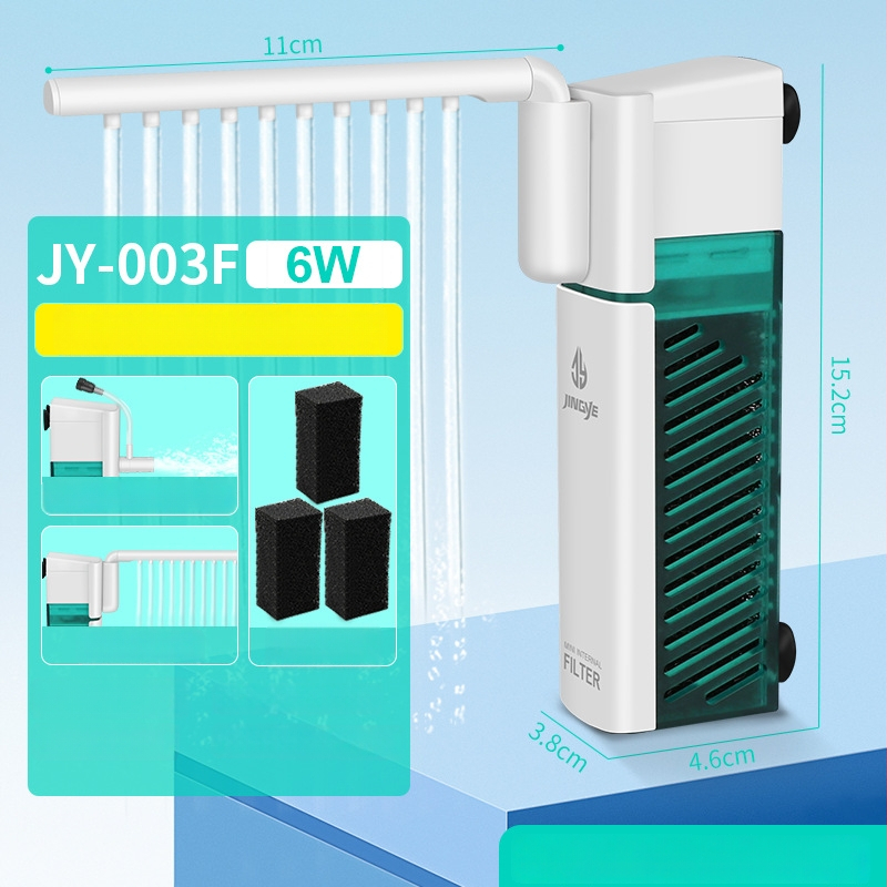 Akvariumo filtro siurblys: kompaktiškas daugiafunkcinis filtras su įmontuotu cirkuliacijos siurbliu, bangų formavimas deguonies tiekimui ir potinkinis lietaus dušas mažiems talpoms • Medžiaga: plastikas • Prekės ženklas: Kyung ye • Svoris: 173 g