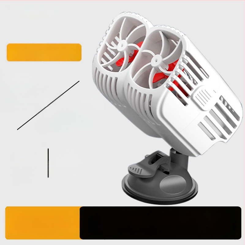 Dviejų galvų bangų siurblys akvariumui, 360° tylus srautas, su siurbtukais